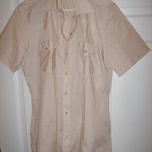 Authentic Western Youngbloods Beige SS Cowboy Shirt Youth Size Medium